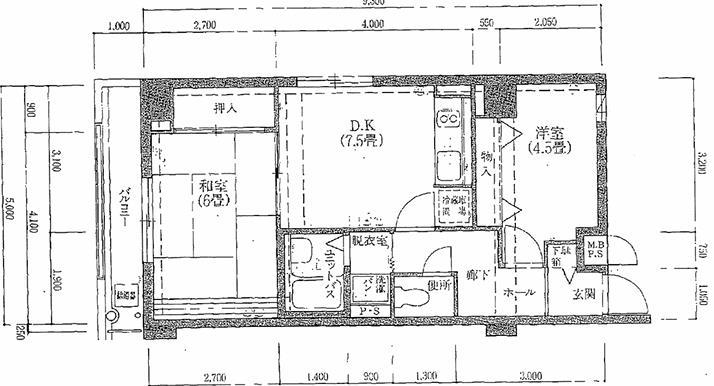 101号室 間取り図（提供資料・撮影時期未確認）